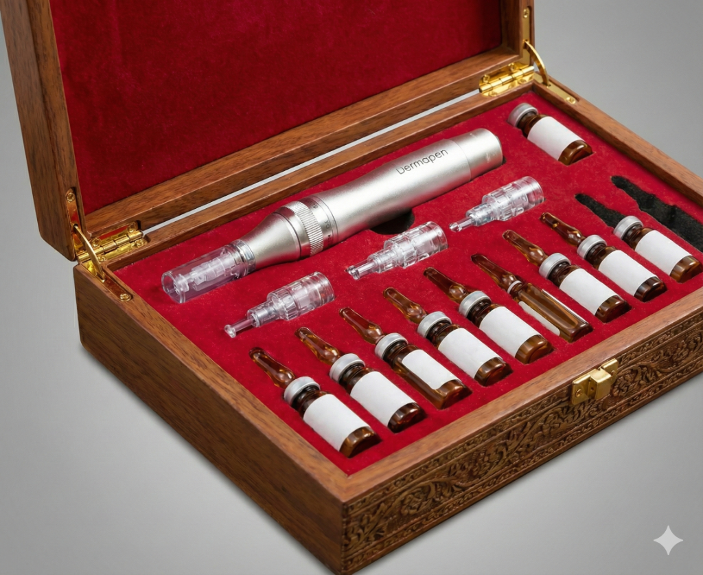 Набор для фракционной мезотерапии: дермапен, картриджи и мезопрепараты